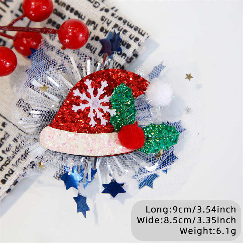 Christmas Hairpin Duckbill Clip Party Decor Elk Snowman Christmas Headdress Children's