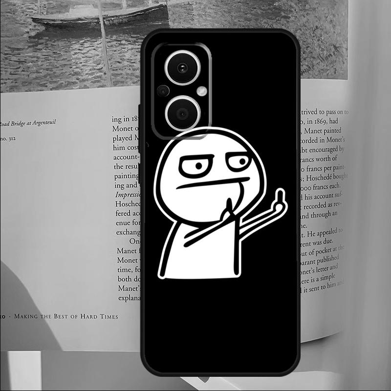 Troll Face Meme Cover For OPPO Reno 14F 11F 12F 13F 10 11 12 13 14 Pro 7 8 Lite OPPO Find X6 X8 X9 Pro Case