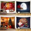 Santa Elk Tapestry Christmas Garden Poster Outdoor Living Room Bedroom Dormitory Background Cloth