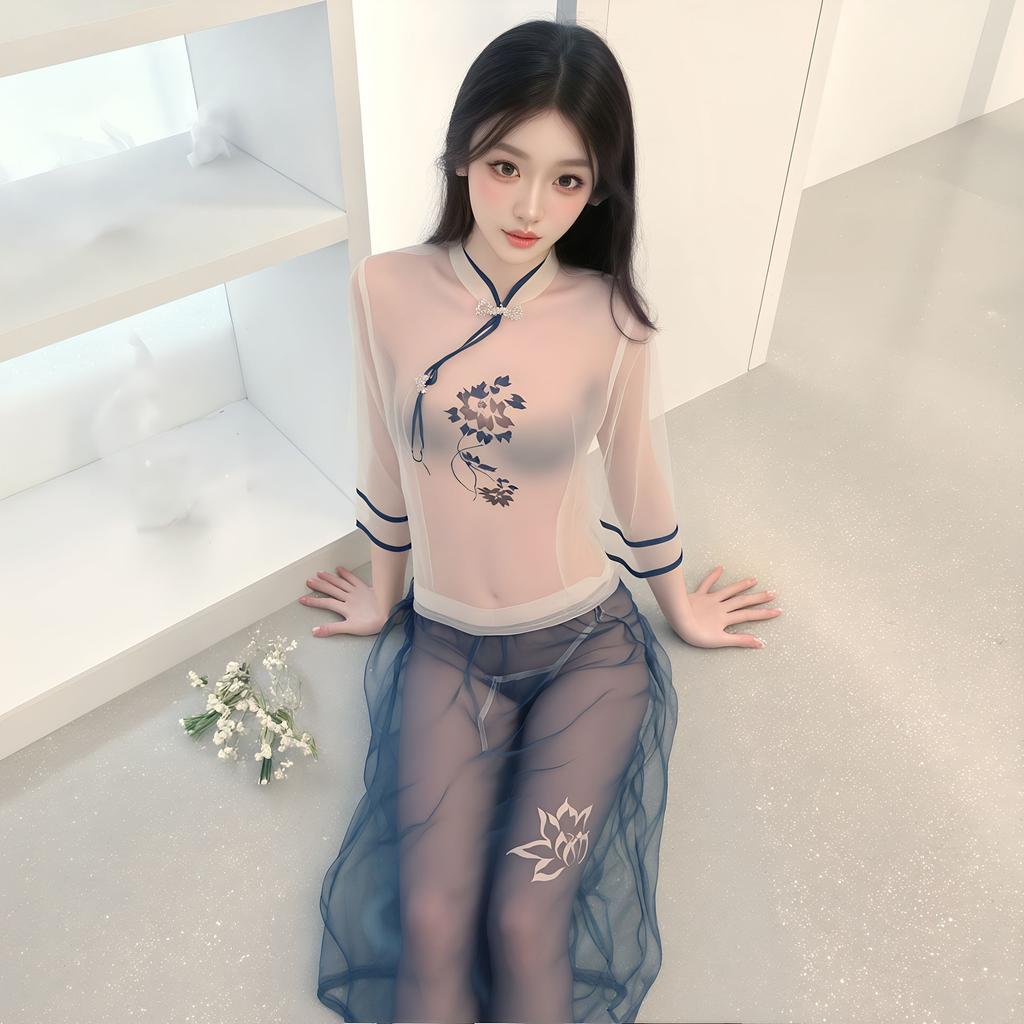 Sex underwear sexy antique cheongsam temptation bed large size large size pajamas uniform war robe female A
