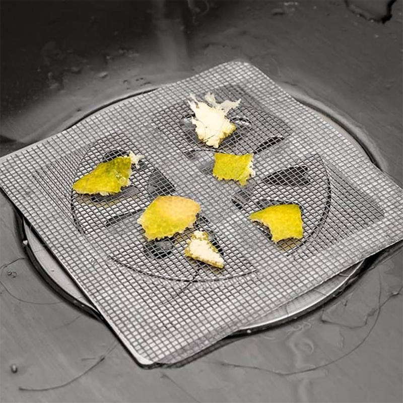 WTEMPO 50PCS 10*10CM Disposable Floor Drain Stickers Bathroom Hair Anti Clogging Filter Mesh Stickers, Shower Floor Drain Square Mesh Cover