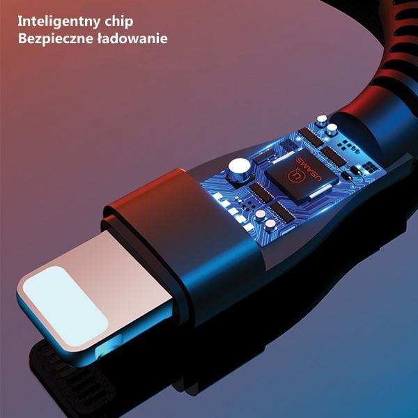 Usams Kabel Pleciony U33 Lightning 1,2M2A Fast Charging Różowy/Pink Sj360Usb03 (Us-Sj360)