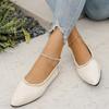 Large size pointed head shallow mouth single shoes women's spring and autumn new pearl versatile one-pedal shallow mouth Doudou shoes