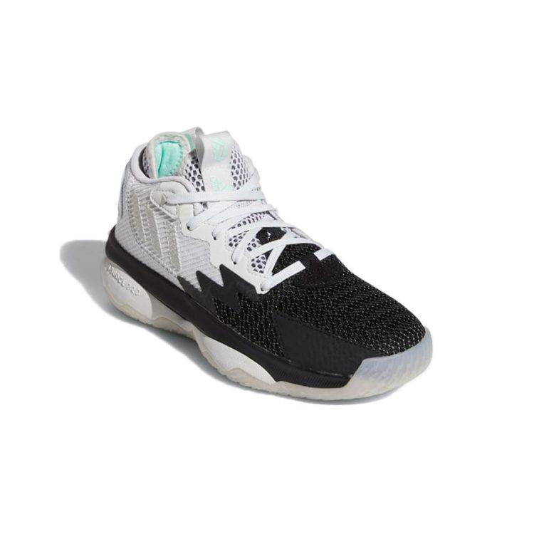 Adidas D Lillard 8 Slip Resistant Cushioning Abrasion Resistant Mid top Performance Basketball Shoes White Black GY2907