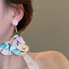 Sweet Flower Dangle Earrings Tassel Petals Stud Earrings Trendy Beach Earrings Ladies Girls