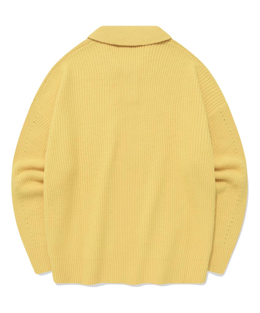 COVERNAT Lambswool Collared Knit Yellow