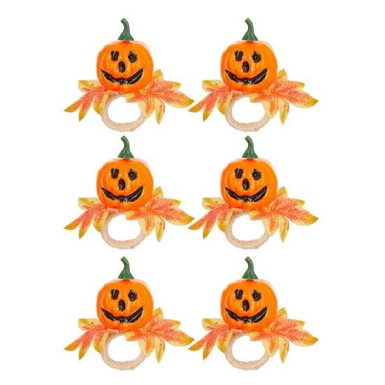 Halloween Napkin Ring Pumpkin Eyeball Spider Skull Napkin Holder for Dinner Table