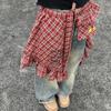 Hip-hop Lace Up Hip Scarf Shirt Extender Ruffled Edge Waistband  Waist Accessories