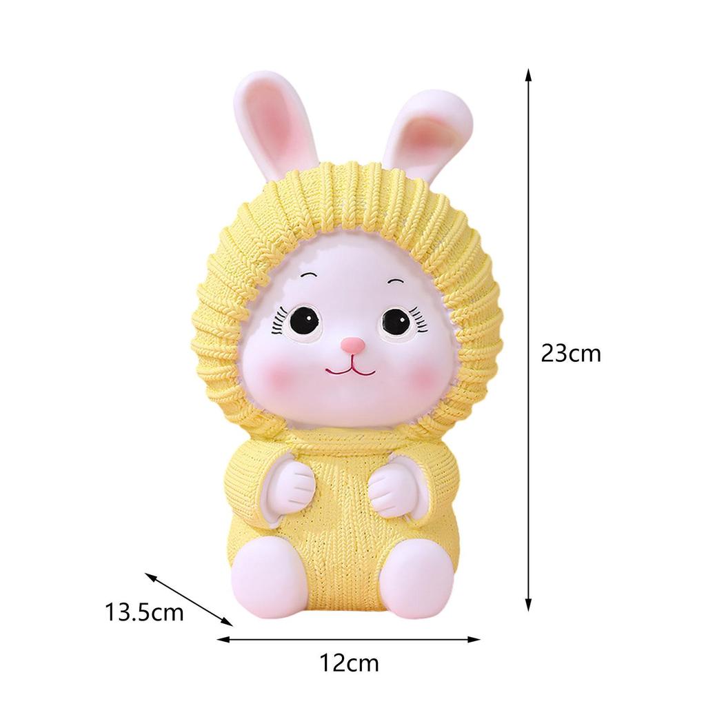 Rabbit Statue Piggy Bank Collection Saving Pot Animal Sculpture for Office Entrance Cabinet Centerpiece Desk Home Decoration