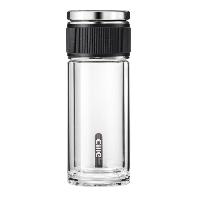 Cille Double-Wall Tea Infuser Glass Bottle