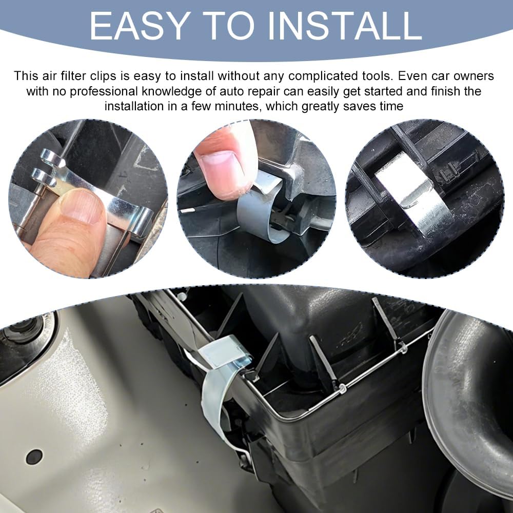 4PCS Air Filter Clips, Heavy Duty Air Cleaner Cover Clip, Air Cleaning Filter Housing Clips for Fastening Connections, Universal Automotive Spring