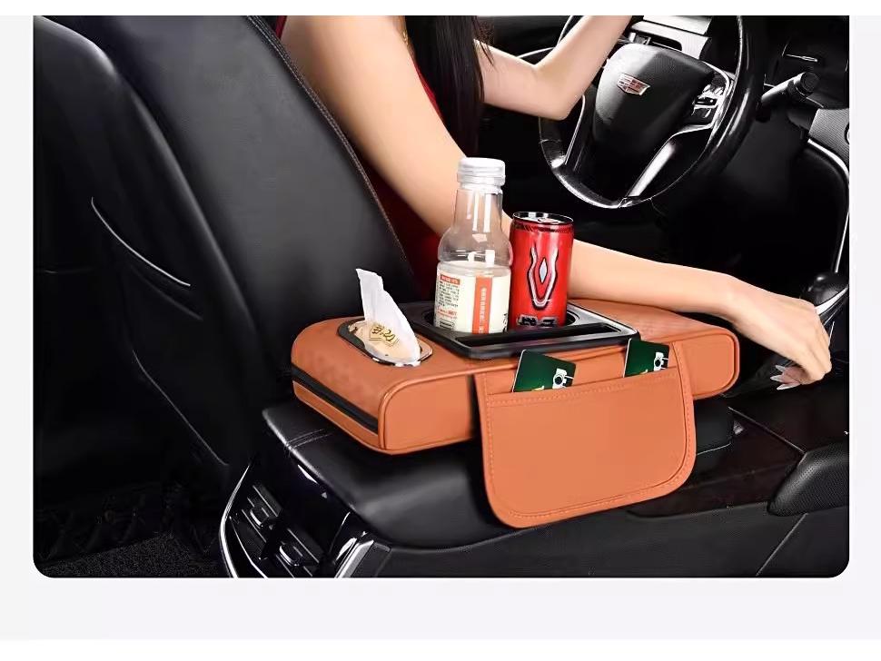 Compact Car Armrest Protective Pad & Tissue Box