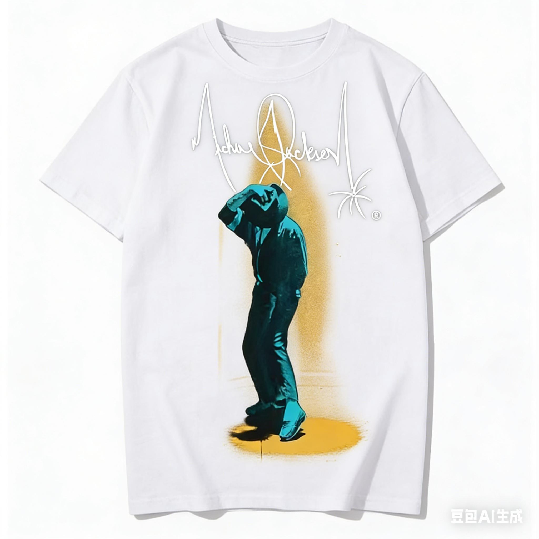 

Michael Jackson Spotlight Pattern Suitable for Both Unisex and Women Shortsleeved Unisexs Hiphop Tshirt Streetwear 4XL