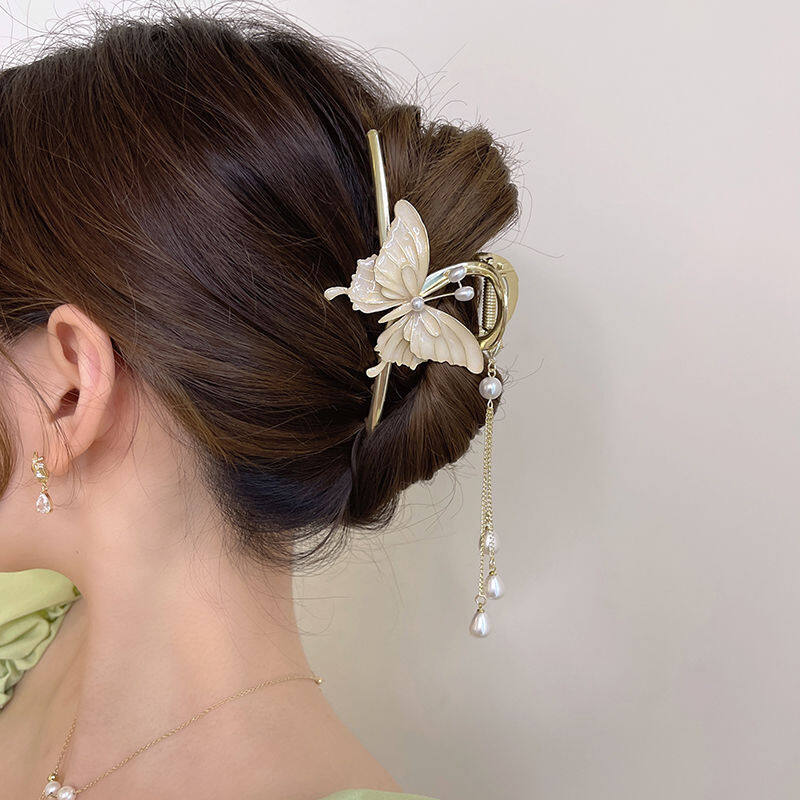 Luxury Hair Pins Tassel Snake Plates Hair Claw Clips Hairpin Large Shark Clip Headdress Hair Accessories Women