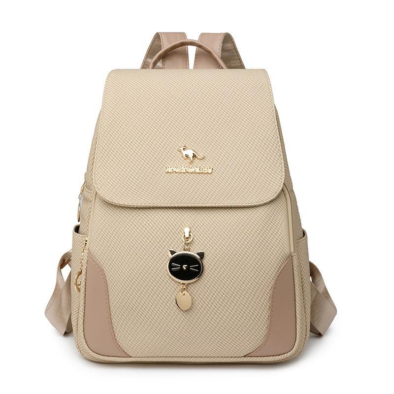 Fashionable Soft Leather Large-capacity Travel Backpack, Dual-purpose Single-shoulder Schoolbag Casually