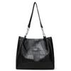 Soft leather large capacity tote bag women's retro work commuter shoulder bag college student class armpit bag