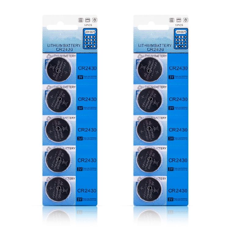 Pack Of 5/10 CR2430  Coin Cell Batteries 3V CR2430 Lithium Battery For Toy,Calculators, Remote Controls 24mm Diameter