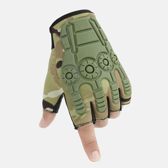 1 Paar Trainingshandschuhe Rutschfest Verstellbar Verdickt Unisex Halbfinger Taktische Handschuhe für Radfahren
