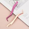 In-Stock Stainless Steel Eyelash Tweezers with Comb - New Model for Applying False Eyelashes