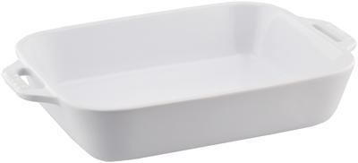Staub Dish White 20 X Ceramic Gratin Dish Oven Microwave Safe Japanese Dish "Rectangular 16cm" [Authorized Product] 40508-589