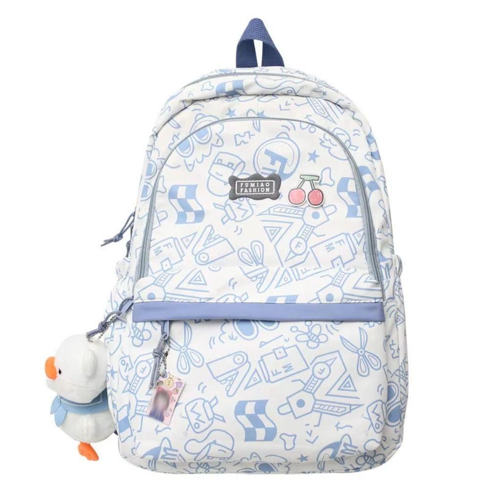 Doodle School Bag Graffiti Shoulder Bag Large Capacity Students Backpack  Textbook