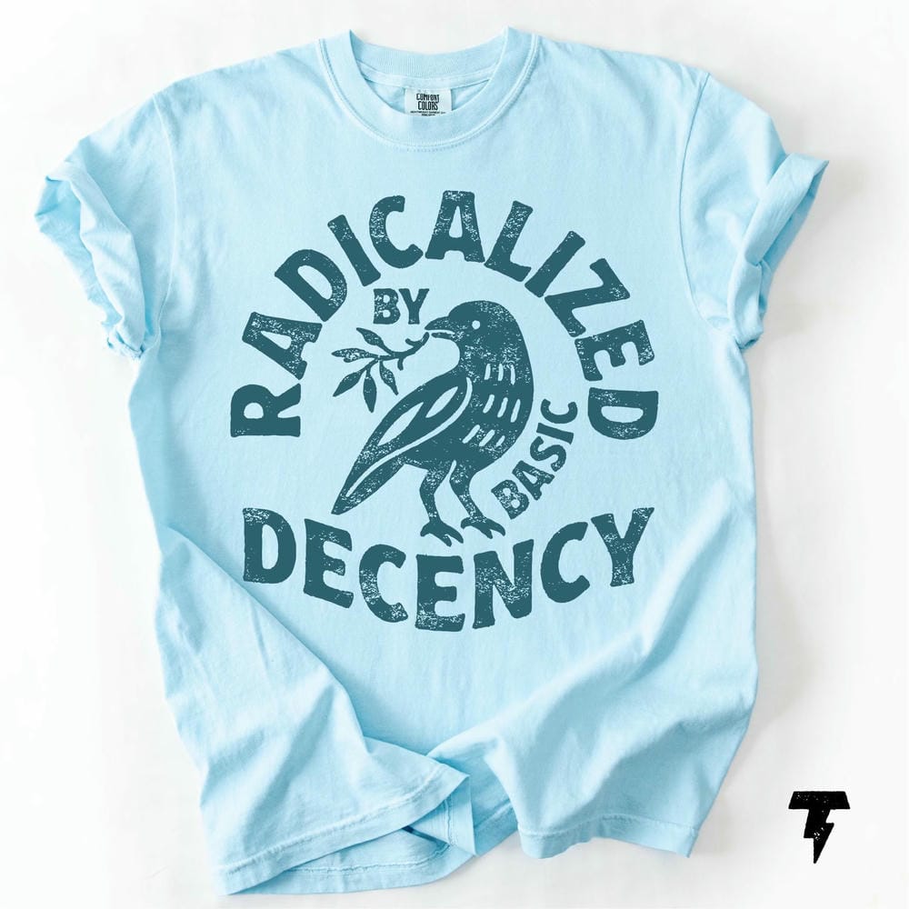

Vintage Women Radicalized by Basic Decency Unisex Comfort TShirt Dark Academia Shirt Crewneck Unisex Daily Y2K Top Streetwear 4XL