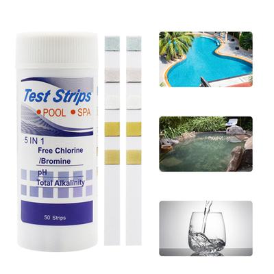 1 Set Pool-Teststreifen, hohe Genauigkeit, 5-in-1-Restchlor-PH-Wert, Alkalität, Härte, Brom-Teststreifen, Haushaltsbedarf
