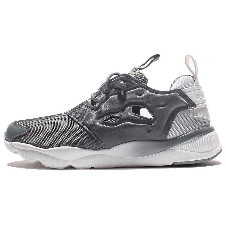 Reebok Furylite Clean Minimalist Fabric Synthetic Leather Low-Top Marathon Running Shoes Women Sneaker Dark-Gray BD1436
