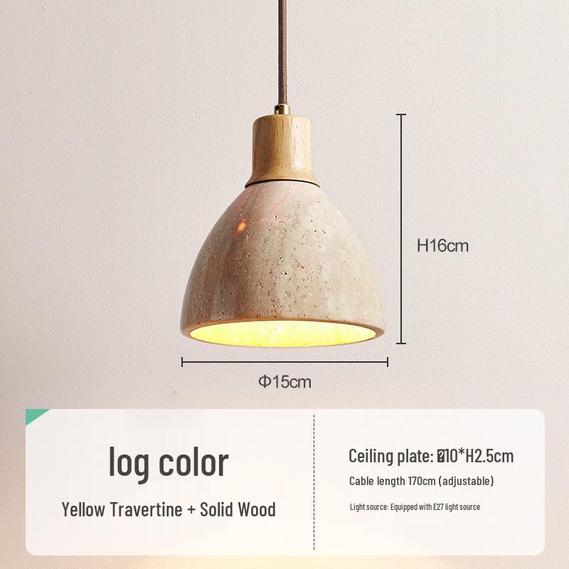 

Wabi-Sabi Yellow Cave Stone Pendant Light for Restaurant or Bedroom Warm Light