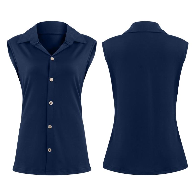 Tops & Tees Casual Top Stand-up Collar Shirt Women's Sleeveless Vest