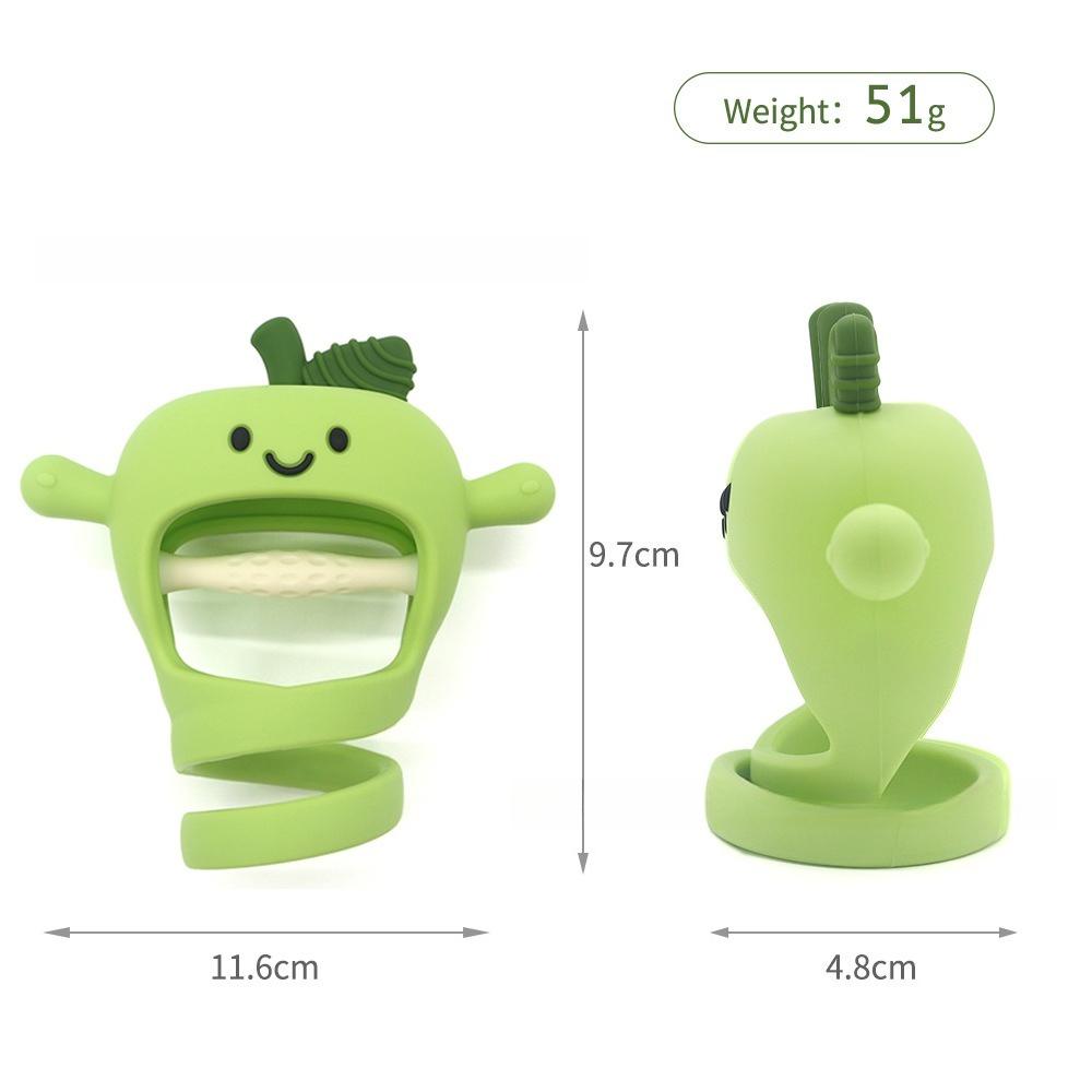 Toothpaste Baby Food Grade Silicone Apple Hand Grab Bite Glue Small Moon Age Soothing Oral Gloves Grinding Stick