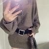 Korean Version of Women's Wide Belt, Anti-suede Imitation Suede Square Pin Buckle, Belt Seal with Coat Simple
