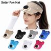 Elastic Solar Fan Hat Breathable Summer Fan Visor Cap Sunscreen Empty Top Hat  Camping