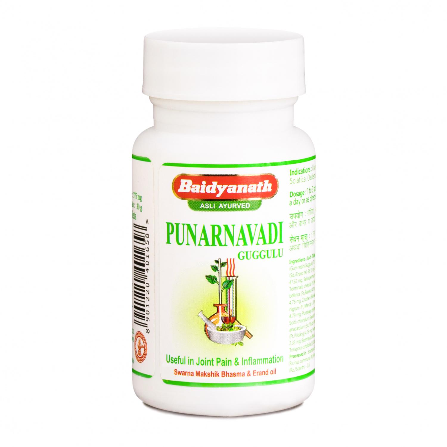 

Пунарнаваді Гуґгул (80 таб, 375 г), Punarnavadi Guggulu, Baidyanath