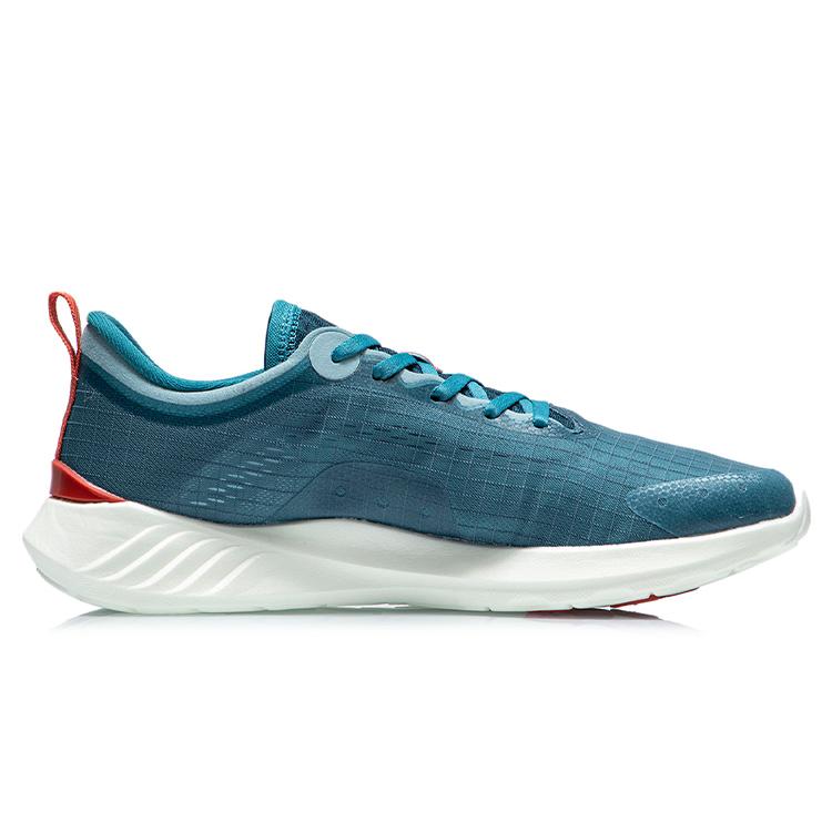 Li Ning Fabric Cushioning Slip Resistant Abrasion Resistant Lightweight Low top Running Shoes Men's Blue ARBR001-3