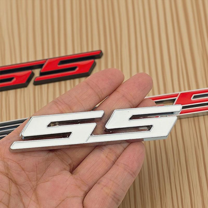Swpzb8 3D Metal Letters SS Logo Car Rear Trunk Sticker Front Grille Badge Emblem for SS Sport Camaro Cavalier Accessories