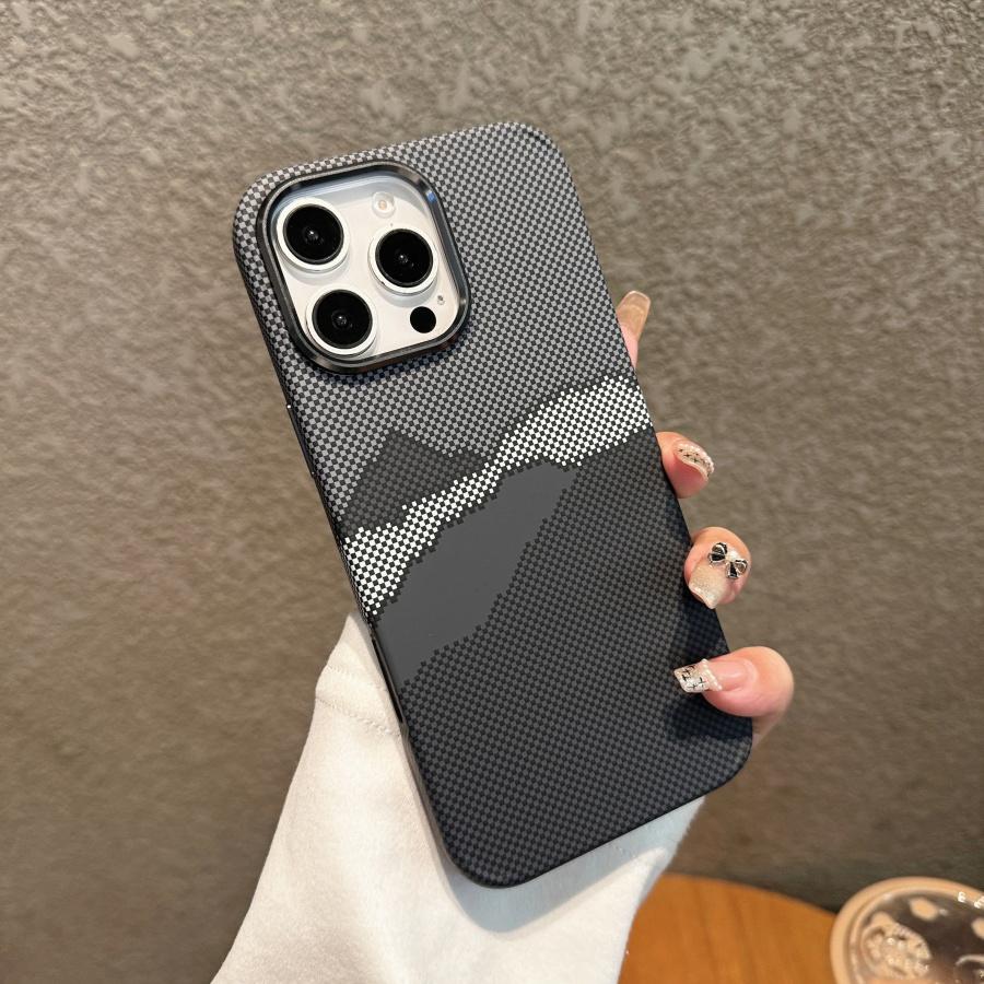 

Жесткий пластиковый магнитный чехол для телефона с текстурой карбонового волокна и кевлара для iPhone 14 15 11 12 13 16 Pro Max Plus, противоударная защитная накладка, fundas For iPhone 13