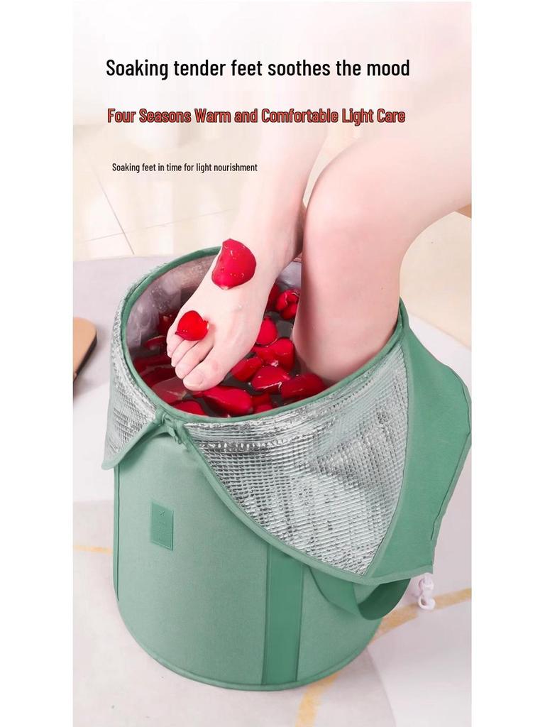 Thickened Portable Insulated Foot Bath: Folding, Deep, Travel-Friendly Foot Basin for Adults