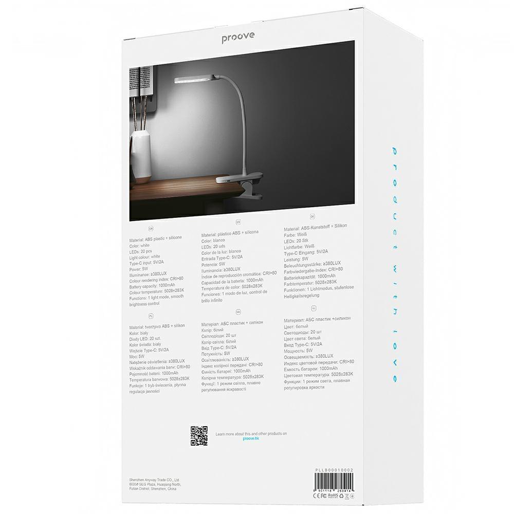 Lampka biurkowa Proove Light Bite LED 5W 1200mAh Biała