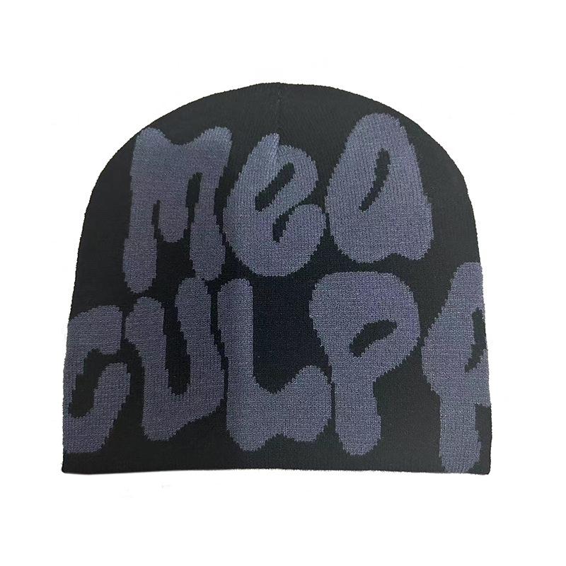 Unisex Hip-Hopová Pletená Čepice s Nápisem: Stylová teplá pletená čepice Streetwear
