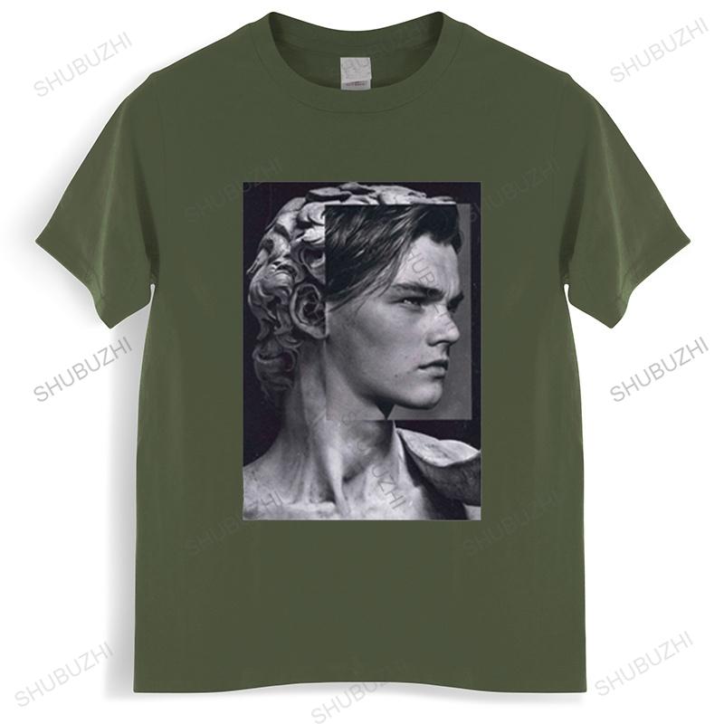 Men's Harajuku Stone Statue David T-Shirt Movie Jack Dawson Leonardo DiCaprio Patchwork Print Tops Casual Streetwear T Shirt Men