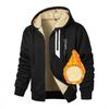 Men's Digital Print Velvet-Lined Hoodie, Autumn/Winter Zipper Cardigan