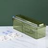 Plastic Cling Wrap Dispenser Refillable with Suction Cups Cling Film Cutter Box Universal Cling Film Organizer Wax Paper