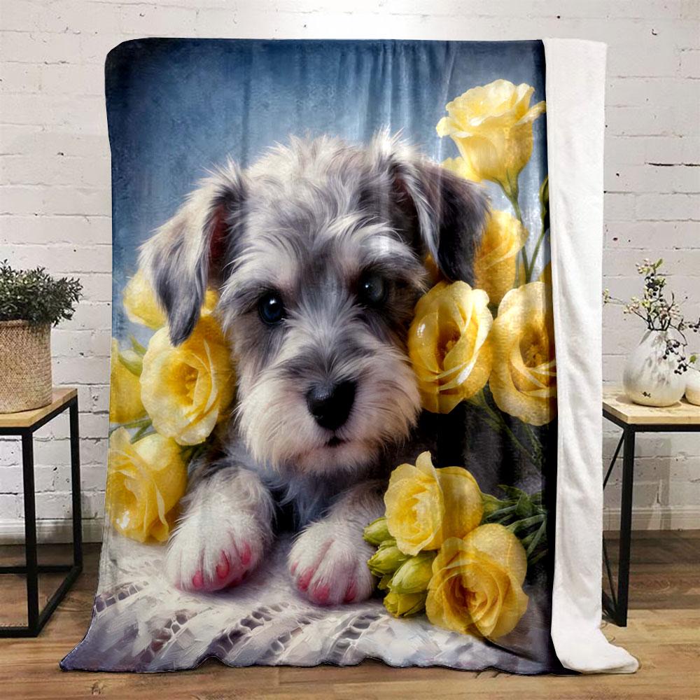 Cute Animals and Flowers Printed Blanket Children Adult Blanket Soft and Warm Bedding for Bed Sofa Outdoor Travel Cover Blanket