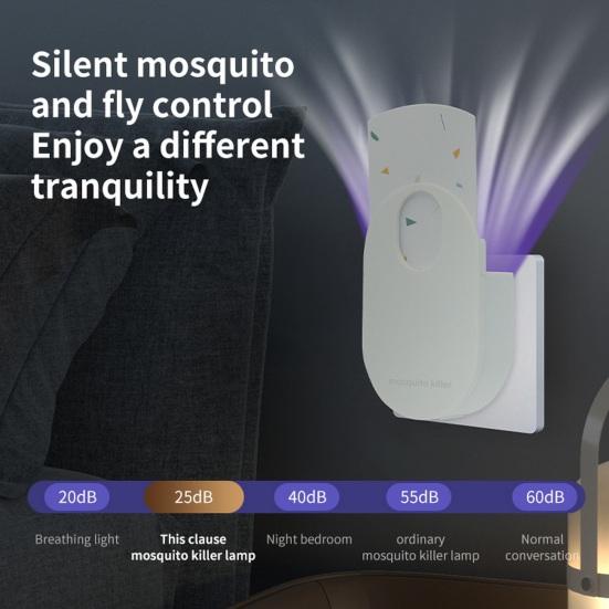 Mosquito Lamp Fruit Fly Trap with Sticky Pads Residue-free Plug-Play Highly Effective UV Blueish-Purple Light EU Plug Fly Trap