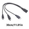 30cm USB C Female to USB C Mini Charging Line Double Output Splitter Cord Suitable For Phone Tablet Multiple Electronics