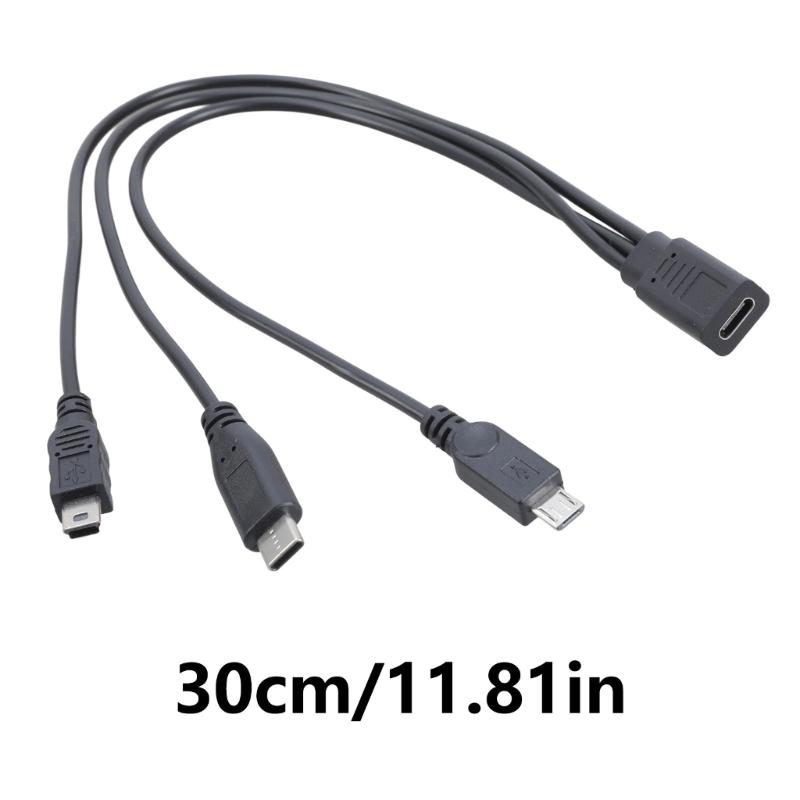 30cm USB C Female to USB C Mini Charging Line Double Output Splitter Cord Suitable For Phone Tablet Multiple Electronics