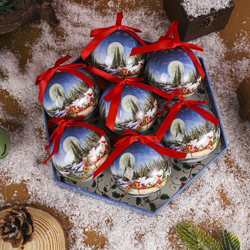 Набор рождественских шаров из 7 штук: Пенопластовые подвески-снеговики и подвесные украшения на елку Ball 75mm/2.95in