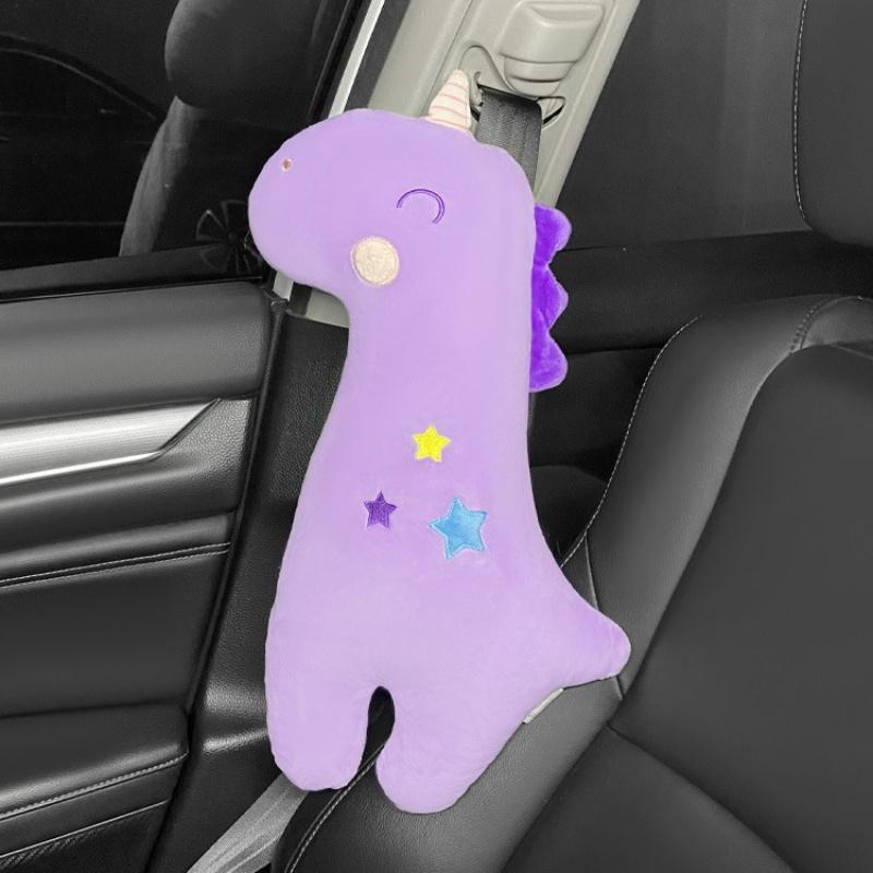 Dinosaur Giraffe Unicorn Shoulder Guard Car Interior Cute Universal Cartoon Plush Unisex Car Seat Belt Shoulder Cover Decoration