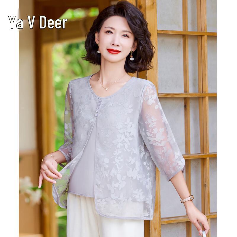 Yalu Mom New Chinese Style Summer Top 3XL